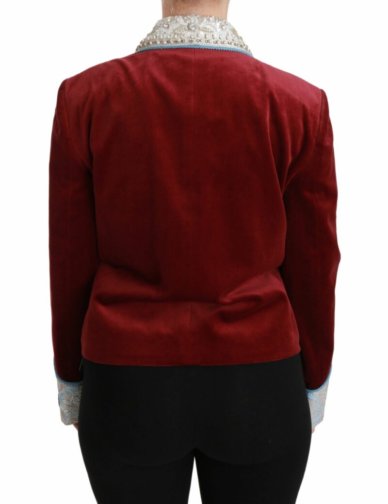 Dolce & Gabbana Opulent Red Baroque Detail Blazer - Image 3