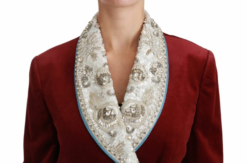 Dolce & Gabbana Opulent Red Baroque Detail Blazer - Image 2