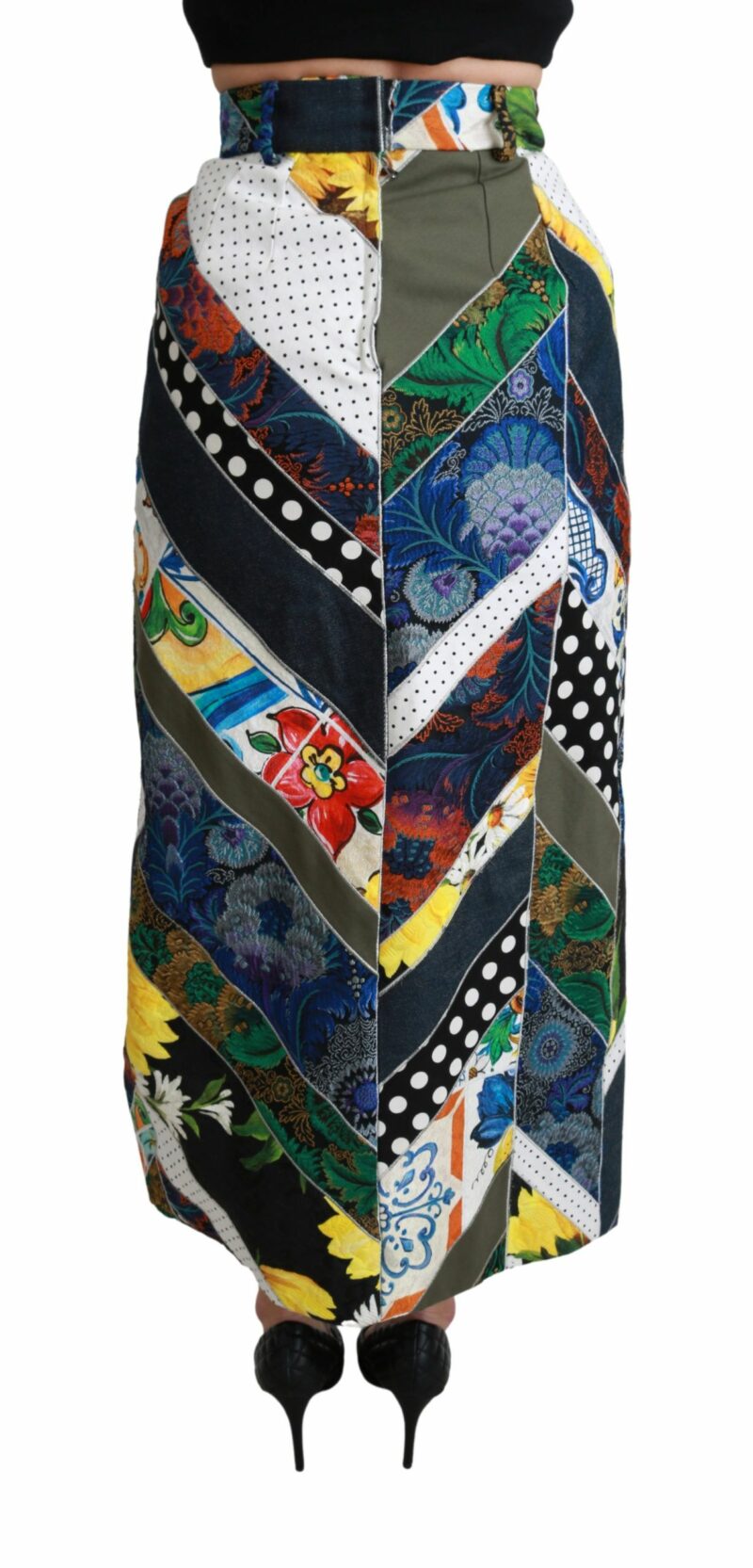 Dolce & Gabbana Elegant Geometric Print High-Waist Skirt - Image 5