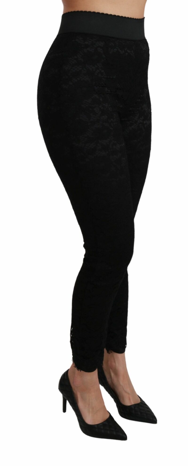 Dolce & Gabbana Elegant High Waist Lace Pants - Image 3