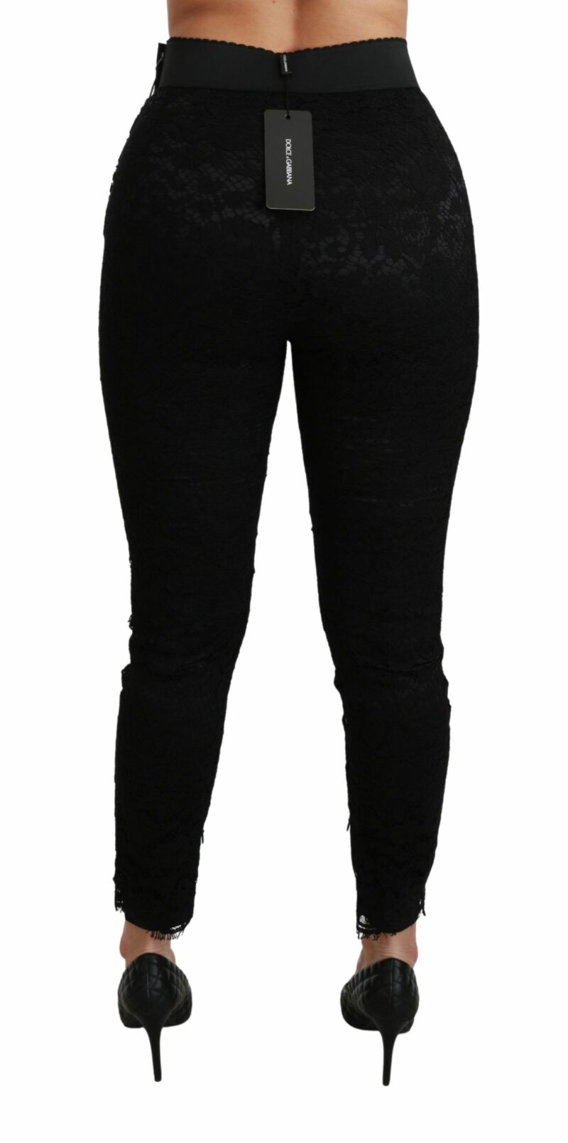 Dolce & Gabbana Elegant High Waist Lace Pants - Image 5