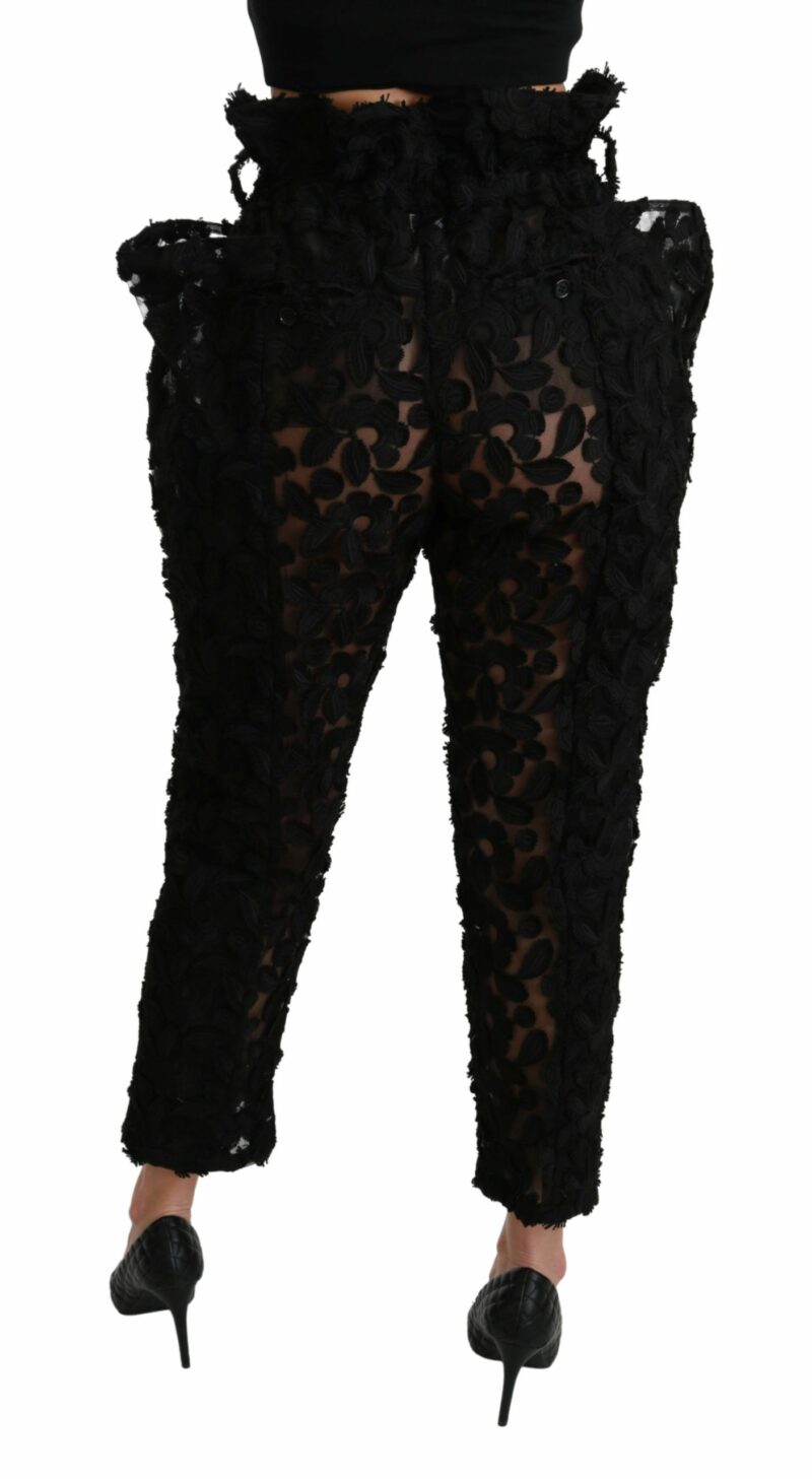 Dolce & Gabbana Chic Tapered High Waist Lace Pants - Image 2