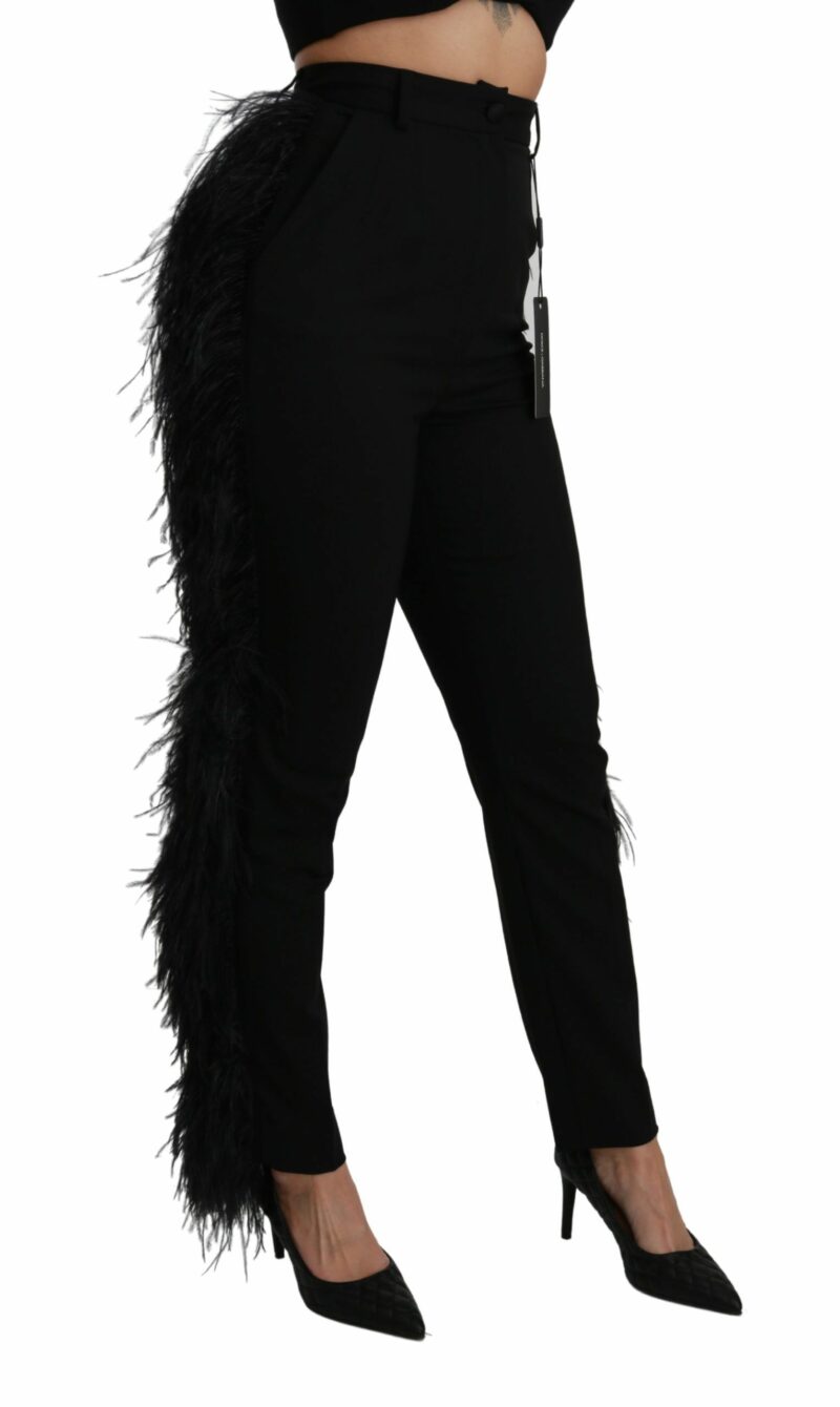 Dolce & Gabbana Elegant High Waist Wool Blend Pants - Image 3