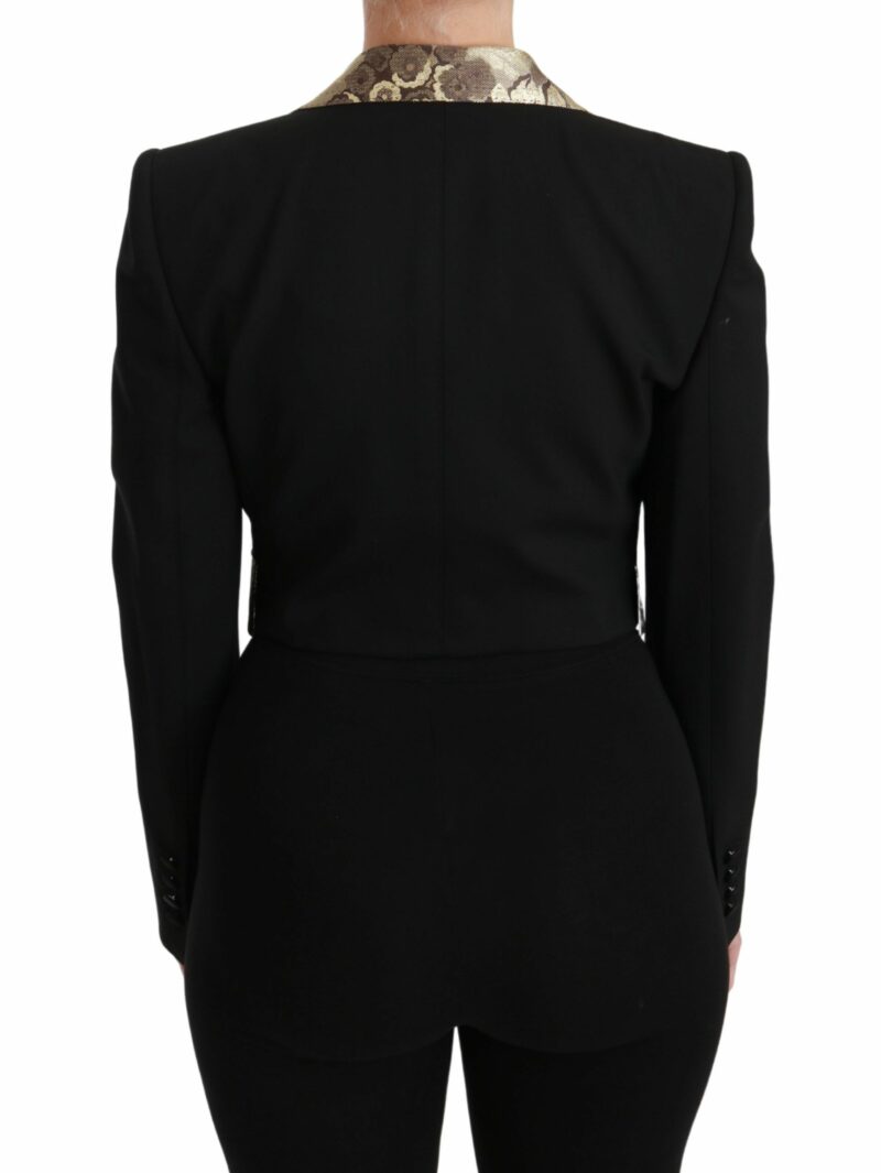 Dolce & Gabbana Opulent Black Gold Floral Jacket and Vest Ensemble - Image 4