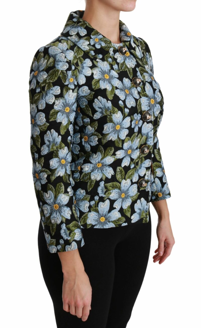 Dolce & Gabbana Elegant Floral Brocade Blazer Coat Jacket - Image 2