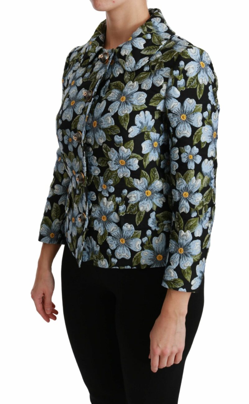 Dolce & Gabbana Elegant Floral Brocade Blazer Coat Jacket - Image 3