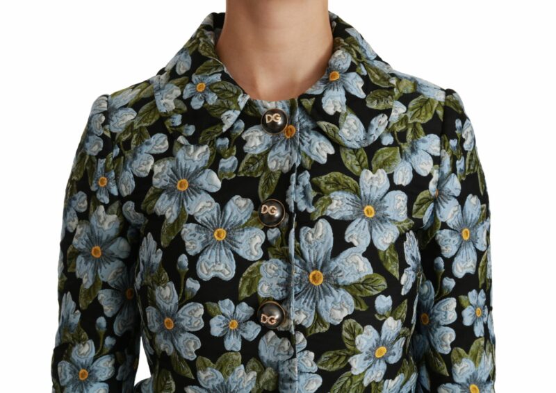 Dolce & Gabbana Elegant Floral Brocade Blazer Coat Jacket - Image 5
