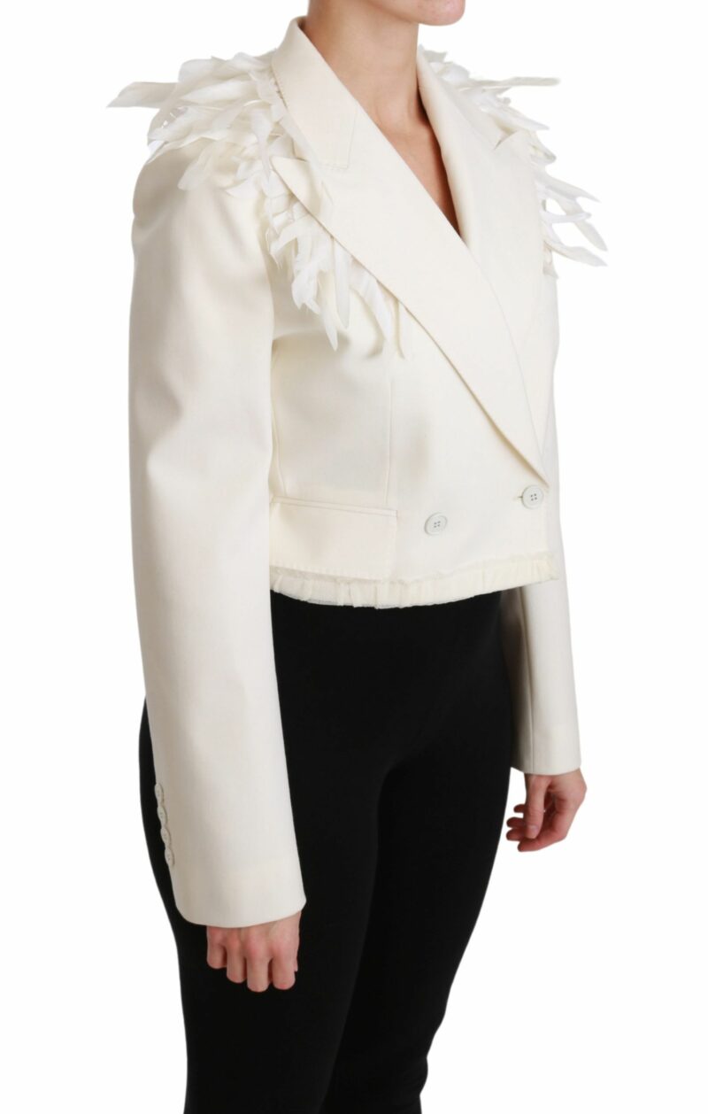 Dolce & Gabbana Elegant White Double Breasted Blazer Jacket - Image 2