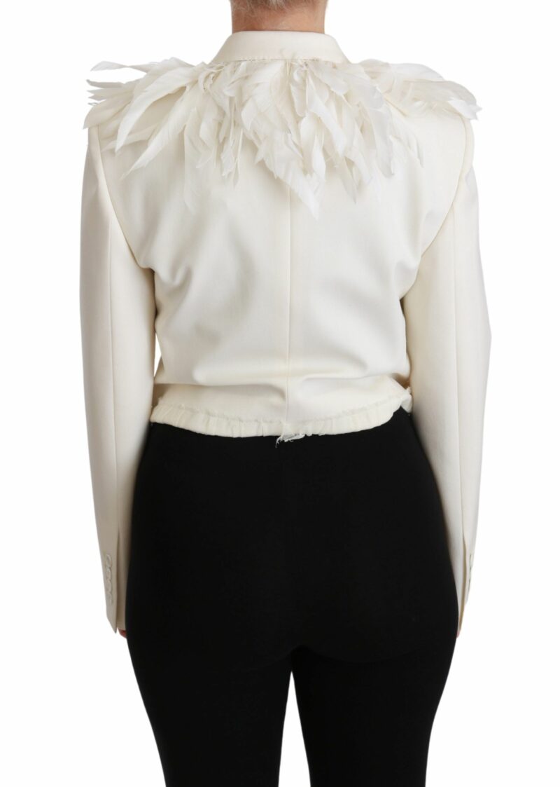 Dolce & Gabbana Elegant White Double Breasted Blazer Jacket - Image 4
