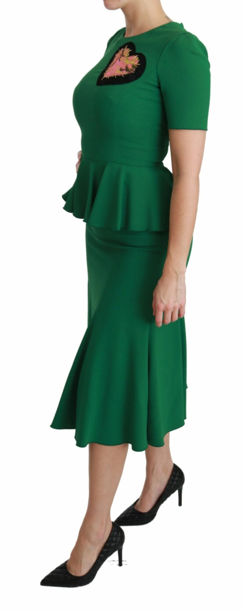 Dolce & Gabbana Enchanted Green Mermaid Midi Dress - Image 3