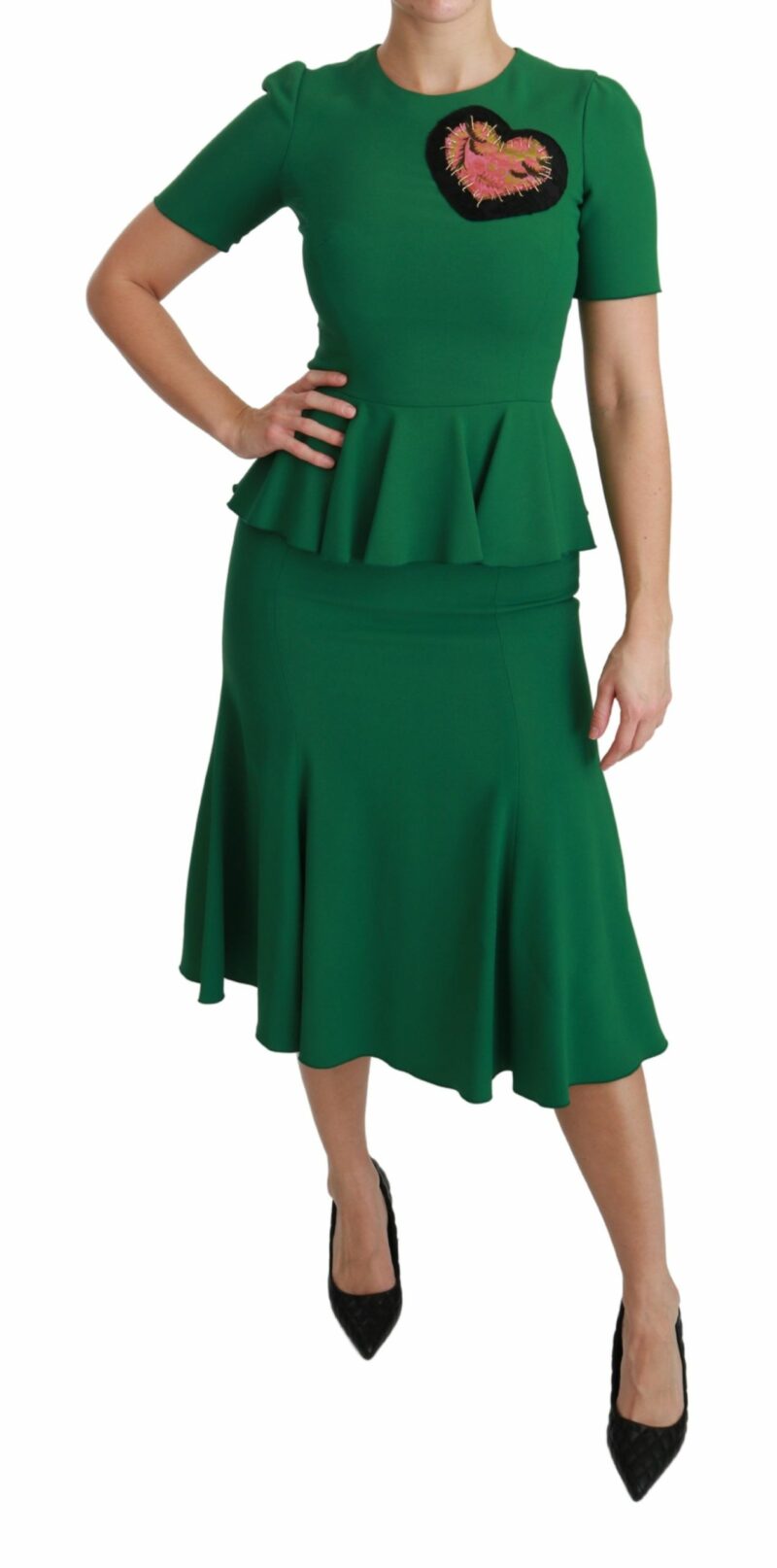 Dolce & Gabbana Enchanted Green Mermaid Midi Dress - Image 6