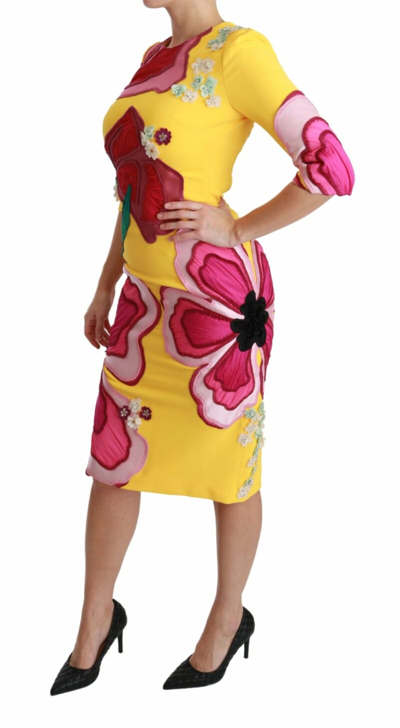 Dolce & Gabbana Sunshine Bloom Sheath Knee-Length Dress - Image 3