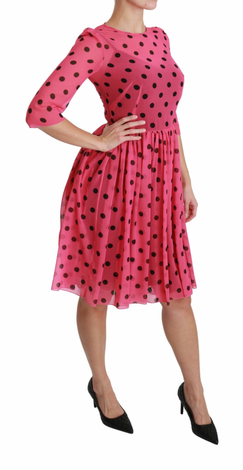 Dolce & Gabbana Elegant Polka Dot A-Line Knee Length Dress - Image 2