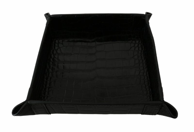 Dolce & Gabbana Elegant Black Exotic Skin Entry Tray - Image 3
