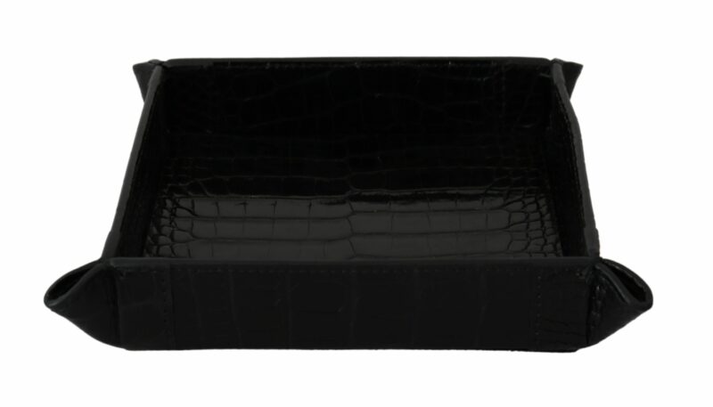 Dolce & Gabbana Elegant Black Exotic Skin Entry Tray - Image 5