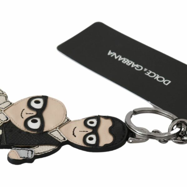 Dolce & Gabbana Elegant Trio-Tone Leather Keychain