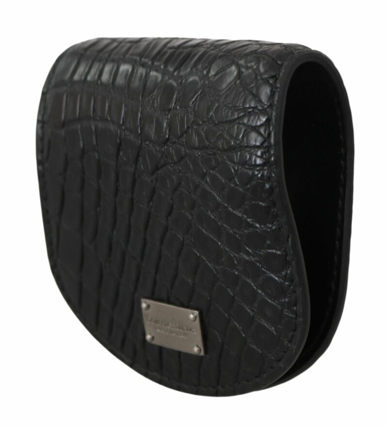 Dolce & Gabbana Sleek Black Leather Coin Case Wallet - Image 2