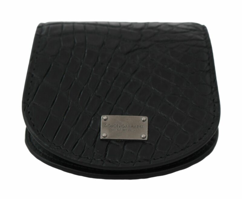 Dolce & Gabbana Sleek Black Leather Coin Case Wallet - Image 4