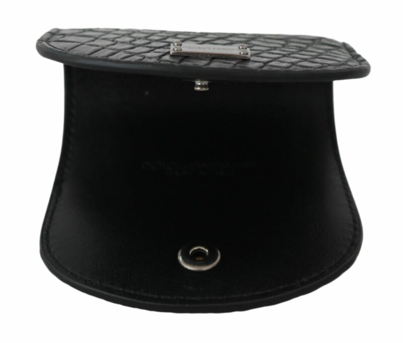 Dolce & Gabbana Sleek Black Leather Coin Case Wallet - Image 5