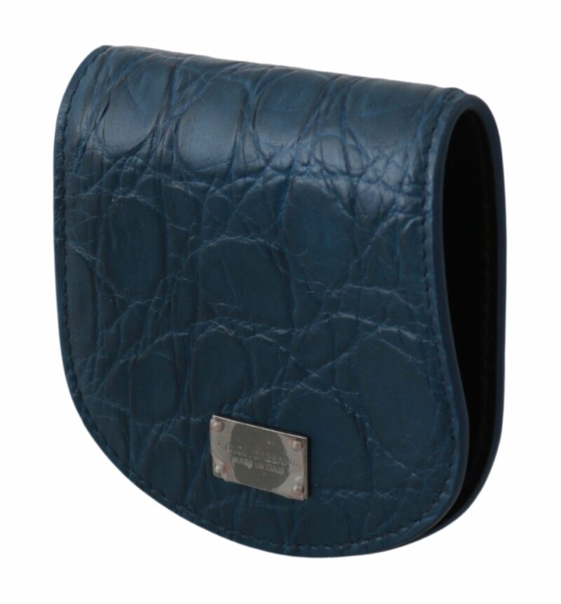 Dolce & Gabbana Sleek Blue Caimano Condom Case Wallet - Image 2