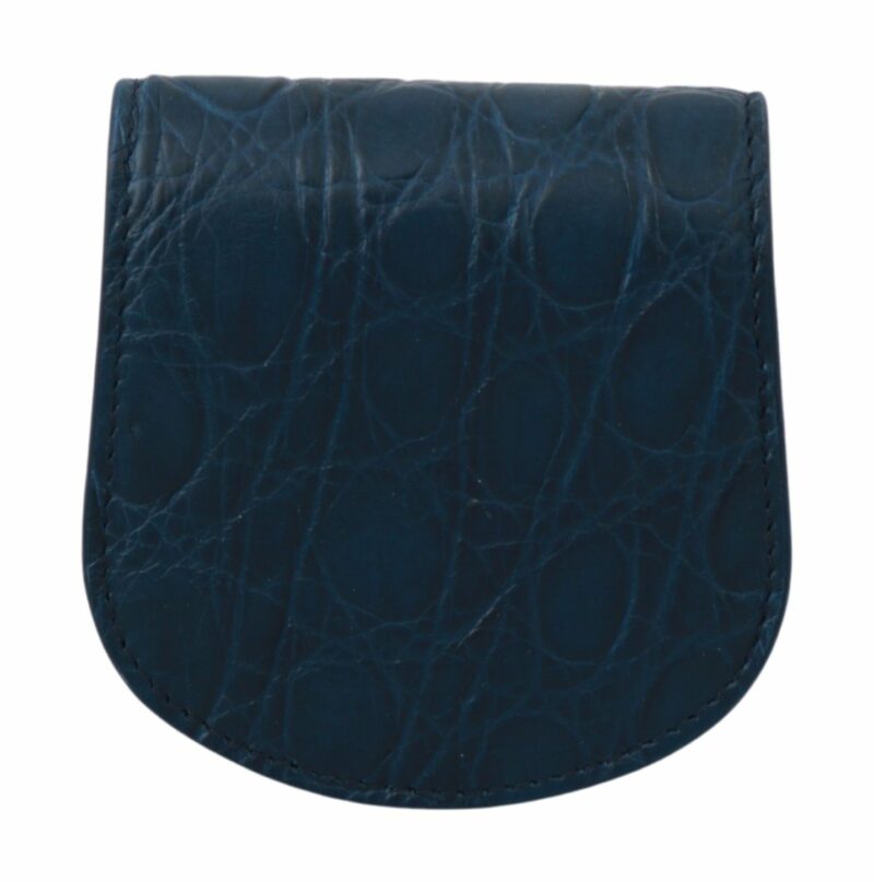 Dolce & Gabbana Sleek Blue Caimano Condom Case Wallet - Image 3