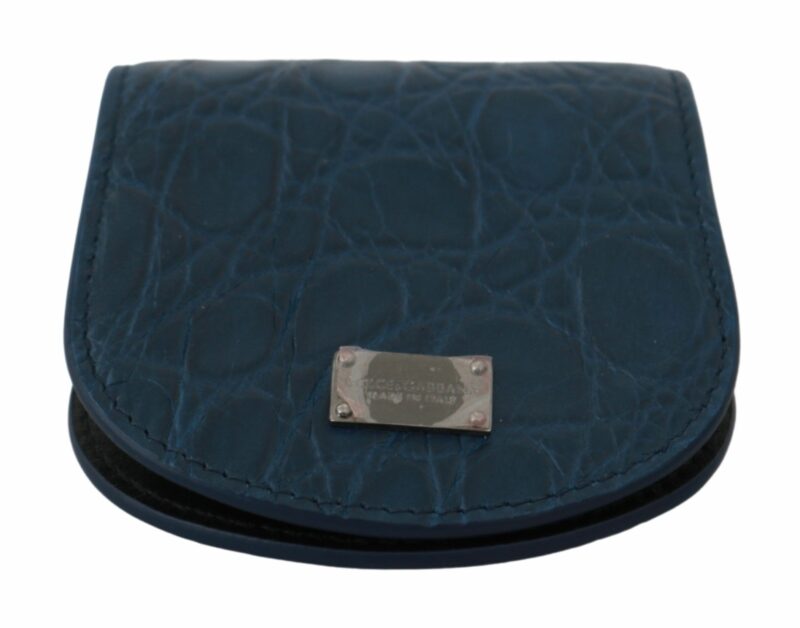 Dolce & Gabbana Sleek Blue Caimano Condom Case Wallet - Image 4