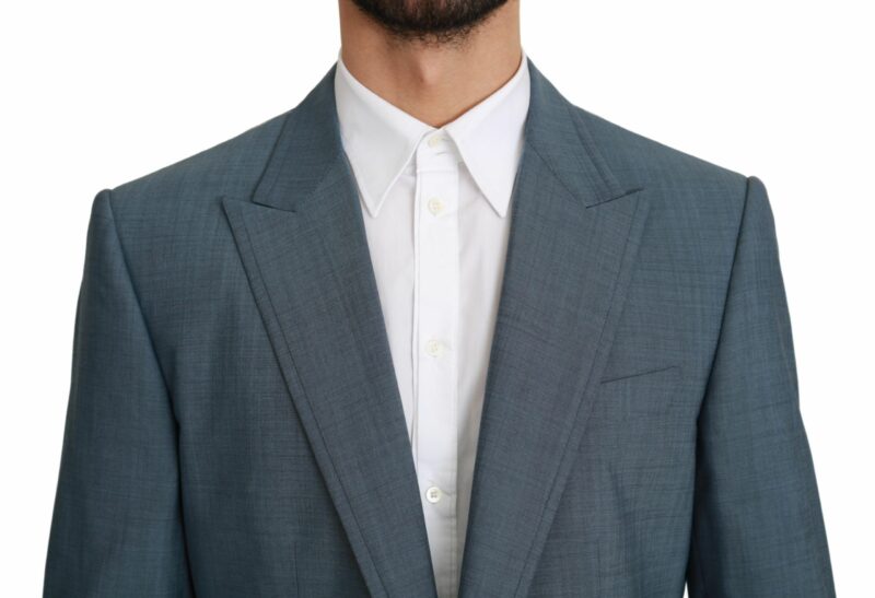 Dolce & Gabbana Elegant Light Blue Slim Fit Blazer - Image 4