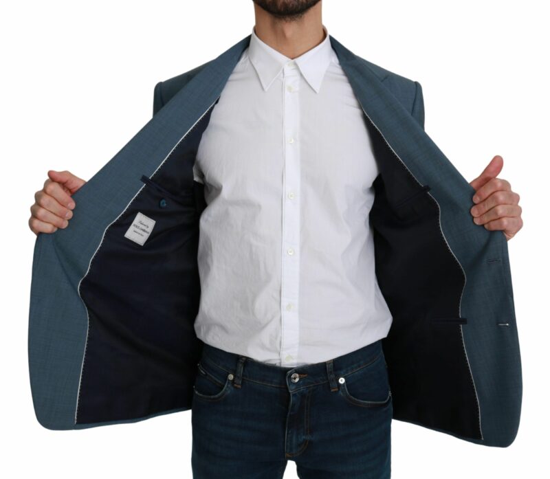 Dolce & Gabbana Elegant Light Blue Slim Fit Blazer - Image 6