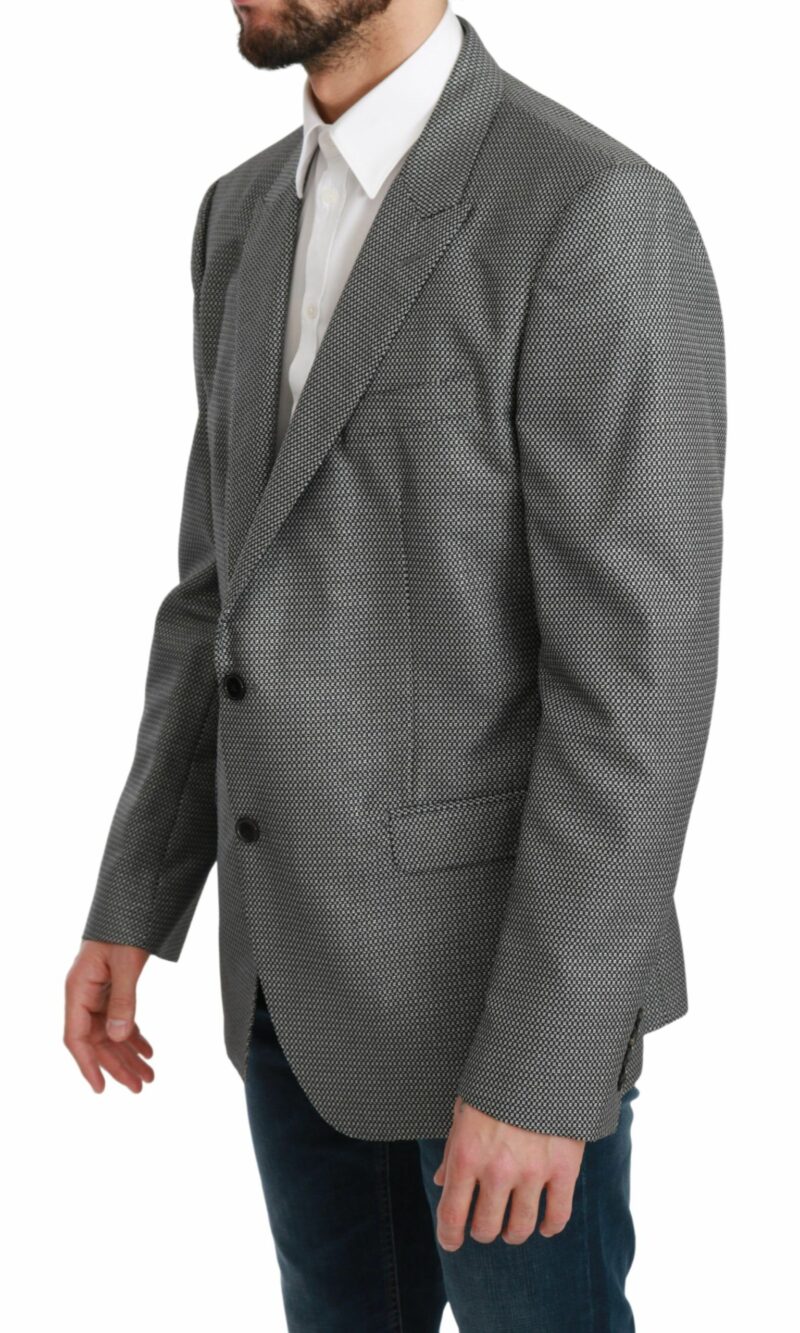 Dolce & Gabbana Elegant Gray Fantasy Pattern Slim Fit Blazer - Image 2