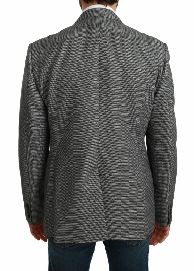 Dolce & Gabbana Elegant Gray Fantasy Pattern Slim Fit Blazer - Image 3