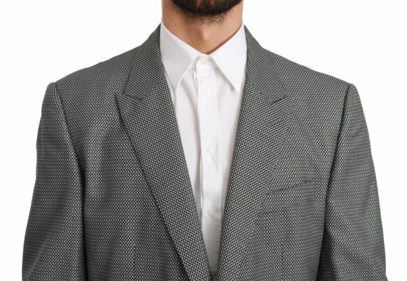 Dolce & Gabbana Elegant Gray Fantasy Pattern Slim Fit Blazer - Image 4