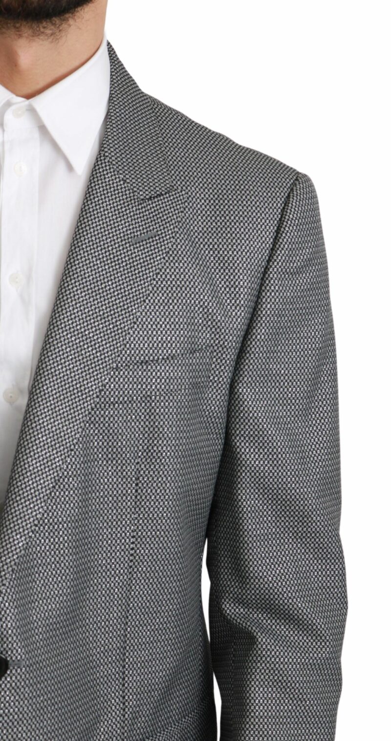Dolce & Gabbana Elegant Gray Fantasy Pattern Slim Fit Blazer - Image 5