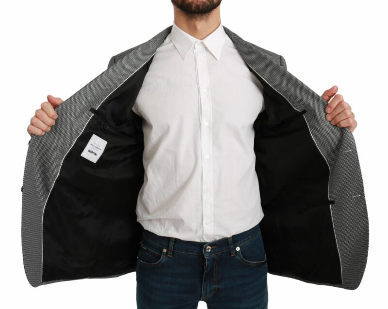Dolce & Gabbana Elegant Gray Fantasy Pattern Slim Fit Blazer - Image 6