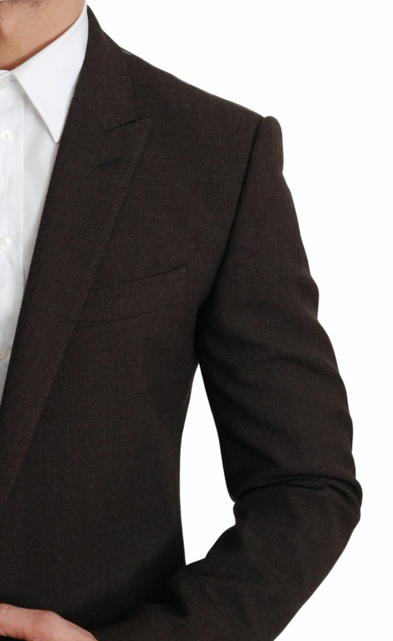 Dolce & Gabbana Elegant Brown Virgin Wool Martini Blazer - Image 5
