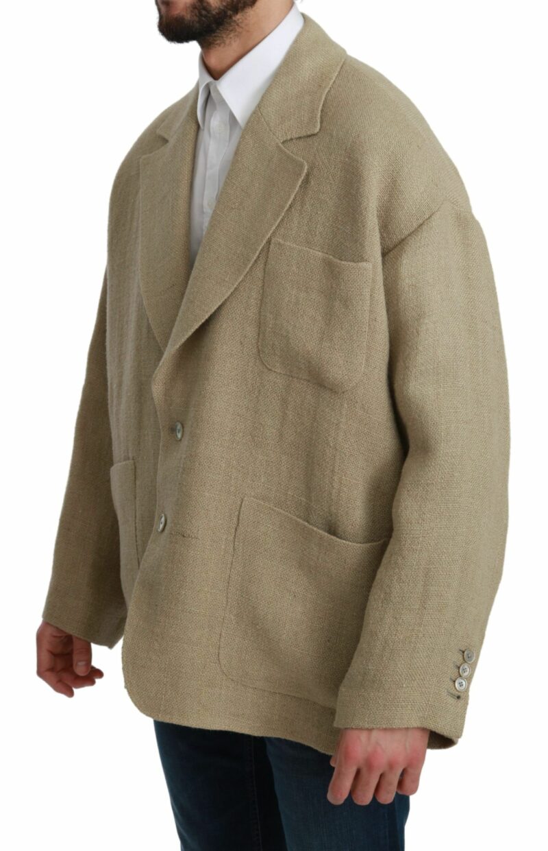 Dolce & Gabbana Chic Beige Jute Single-Breasted Blazer - Image 2