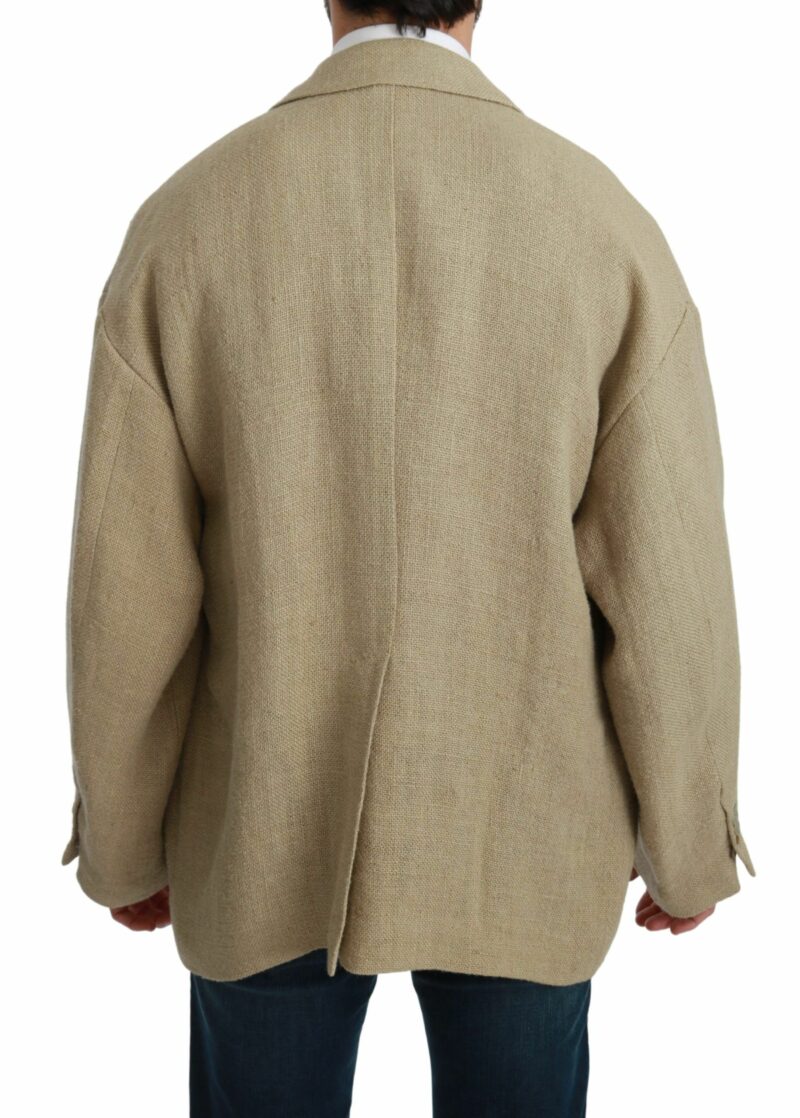 Dolce & Gabbana Chic Beige Jute Single-Breasted Blazer - Image 3