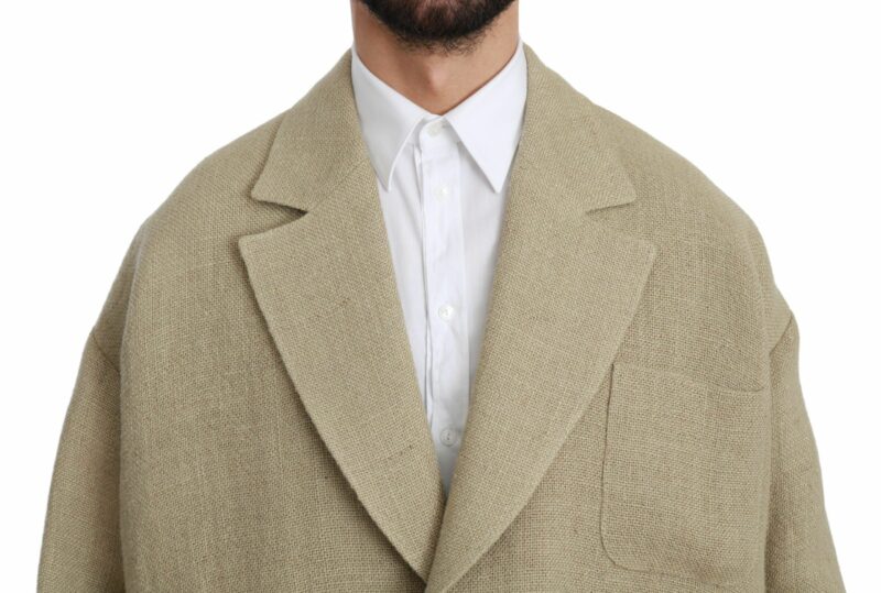 Dolce & Gabbana Chic Beige Jute Single-Breasted Blazer - Image 4