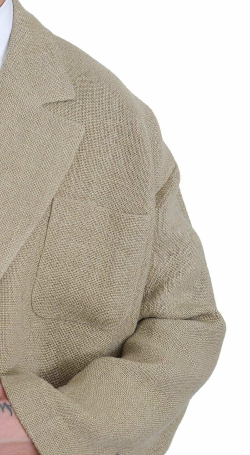 Dolce & Gabbana Chic Beige Jute Single-Breasted Blazer - Image 5