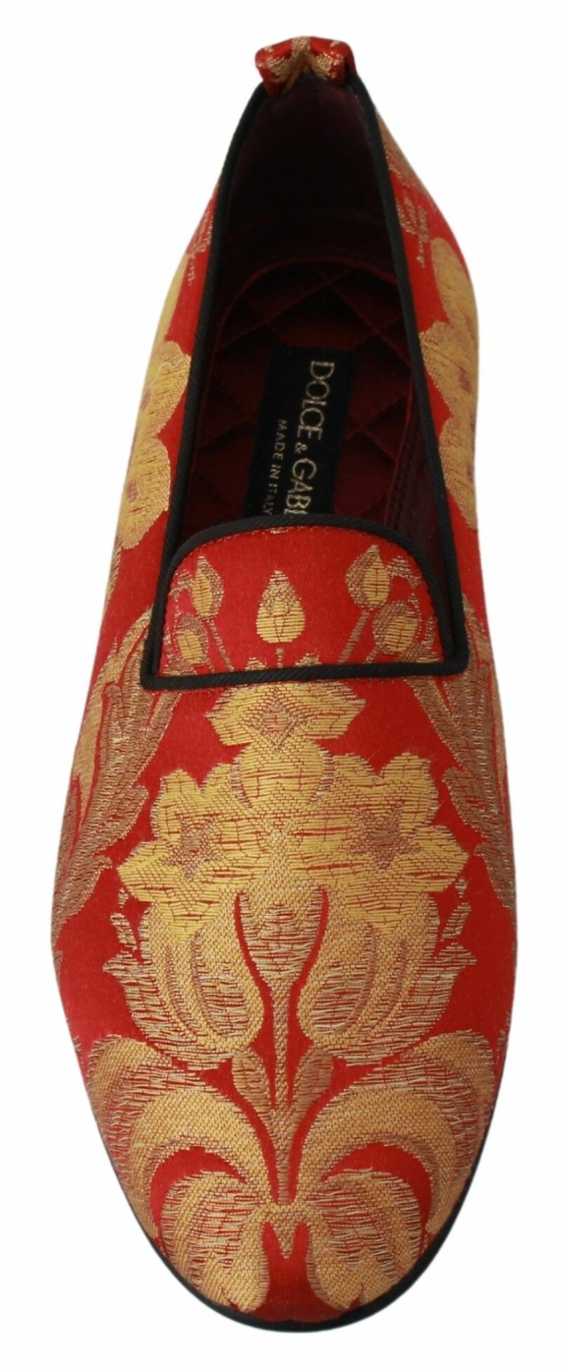 Dolce & Gabbana Rose Gold Brocade Loafers Slide Flats - Image 2