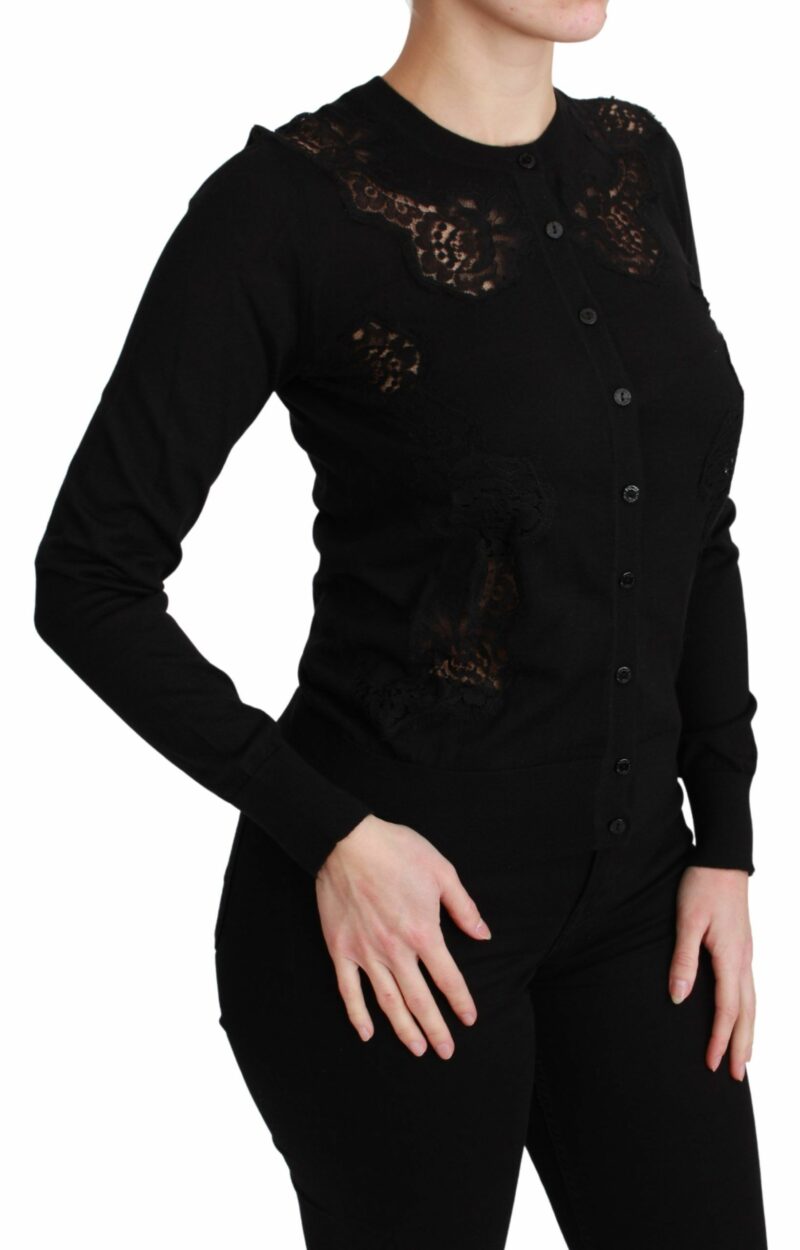Dolce & Gabbana Elegant Cashmere Silk Blend Lace Cardigan - Image 2