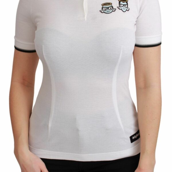 Dolce & Gabbana Chic Polo Angel Embroidered T-shirt