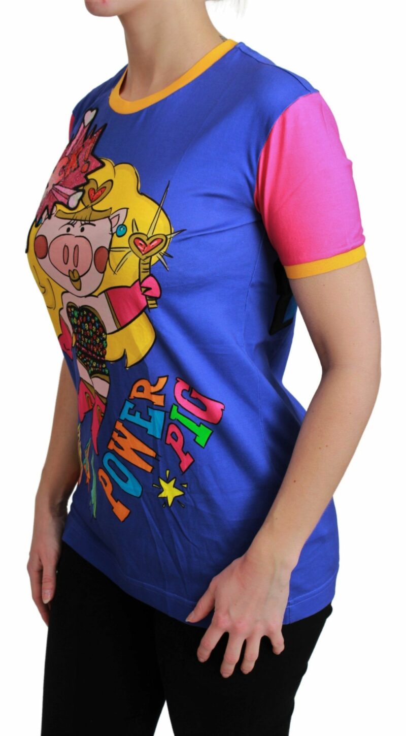 Dolce & Gabbana Chic Crewneck Cotton Tee with Supergirl Motive - Image 3