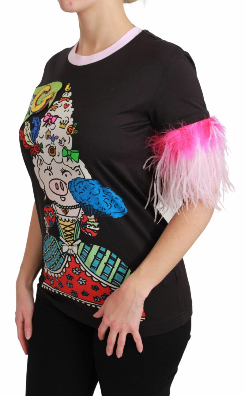 Dolce & Gabbana Chic Crewneck Year of the Pig Motif Tee - Image 3