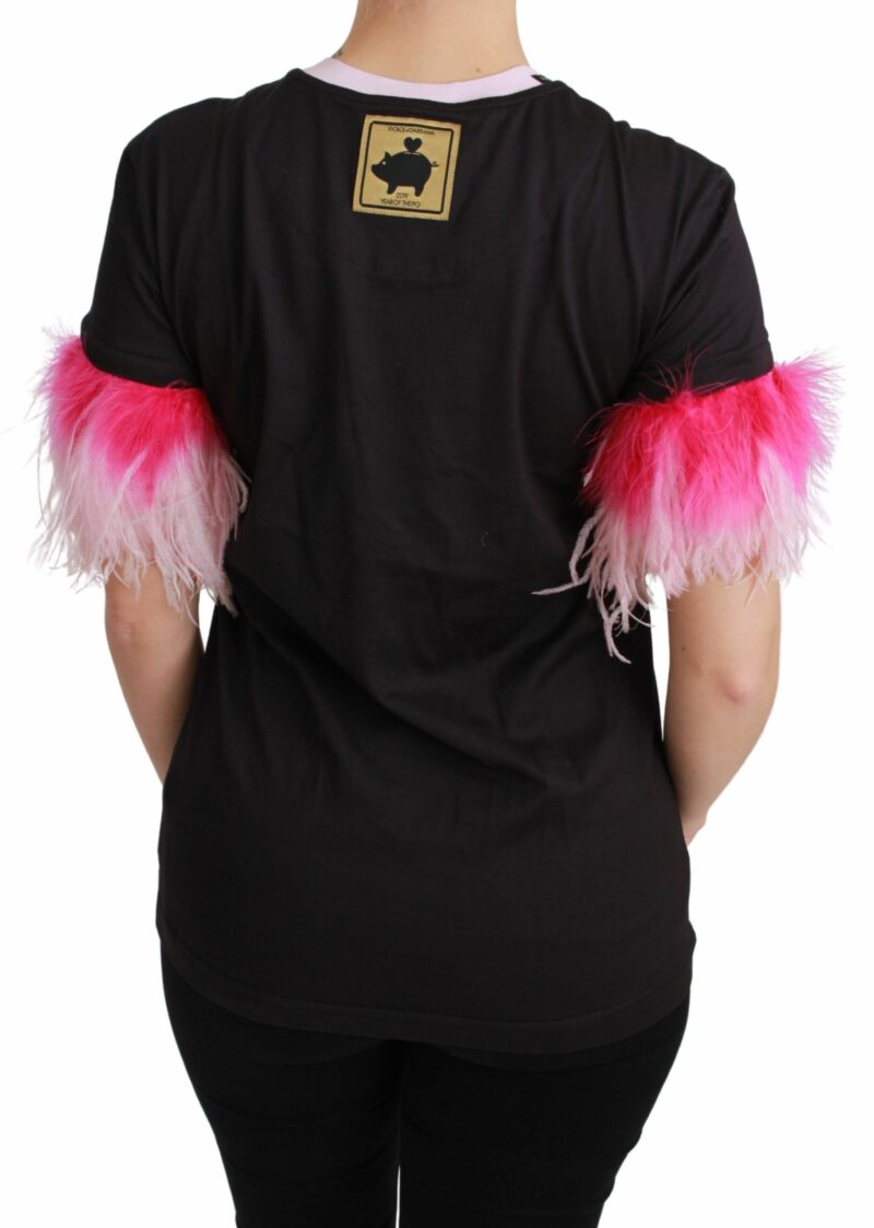 Dolce & Gabbana Chic Crewneck Year of the Pig Motif Tee - Image 4