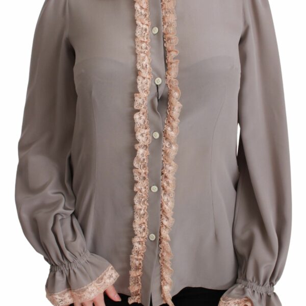 Dolce & Gabbana Elegant Silk Blend Sequin Collar Shirt