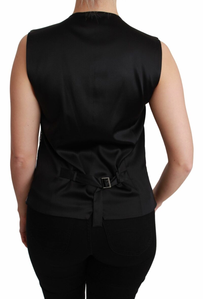 Dolce & Gabbana Elegant Silver Sleeveless Brocade Vest - Image 4