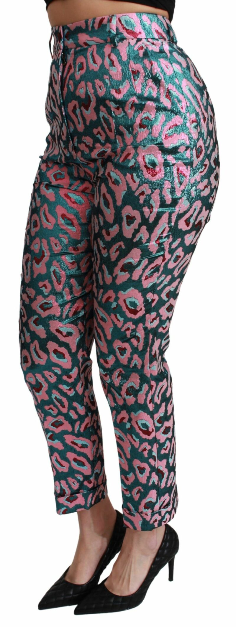 Dolce & Gabbana Elegant High Waist Cropped Silk Blend Pants - Image 3