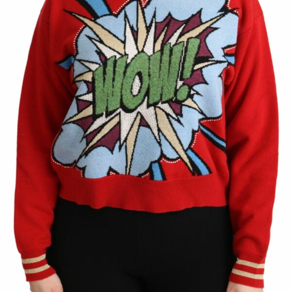 Dolce & Gabbana Radiant Red Cartoon Motive Cashmere Sweater