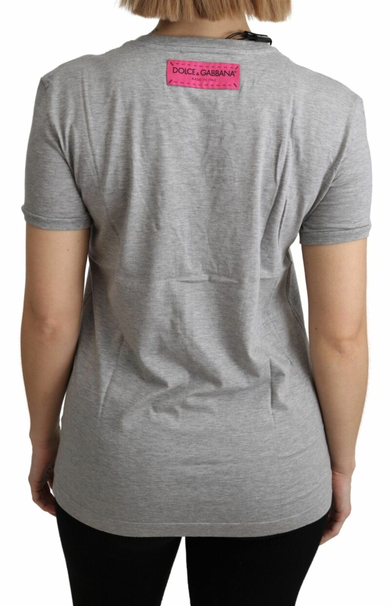 Dolce & Gabbana Sequined Motive Cotton Tee - Image 4