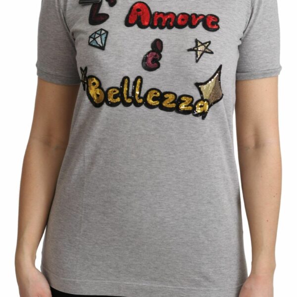 Dolce & Gabbana Sequined Motive Cotton Tee